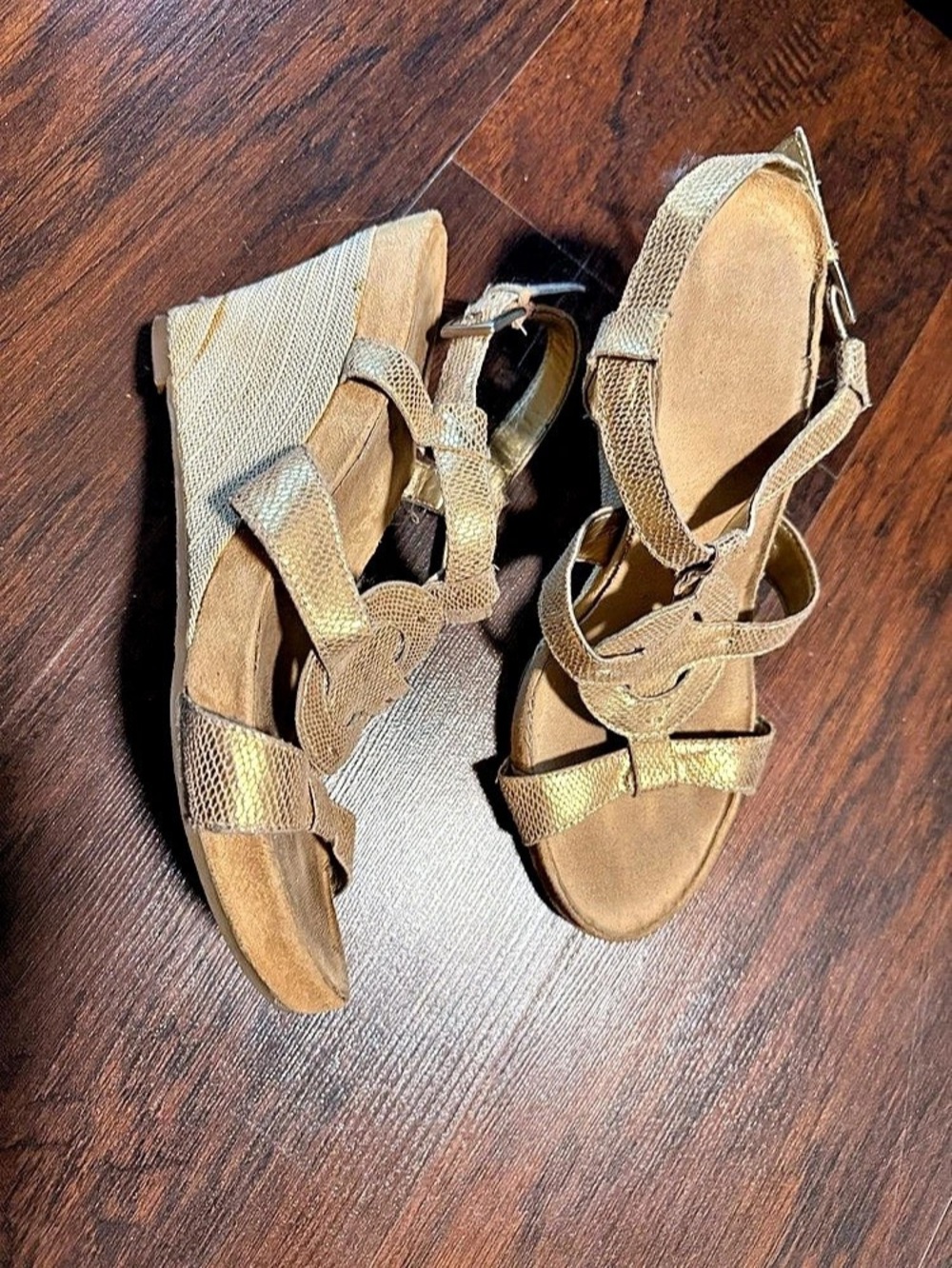 Metallic Gold Sandals - Picture 2 of 3